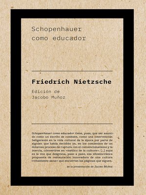 cover image of Schopenhauer como educador